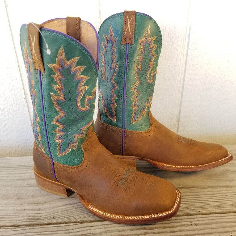 Twisted X Tech X Womens Cinnamon Turquoise Leather Western Boots 9 B WXTL001